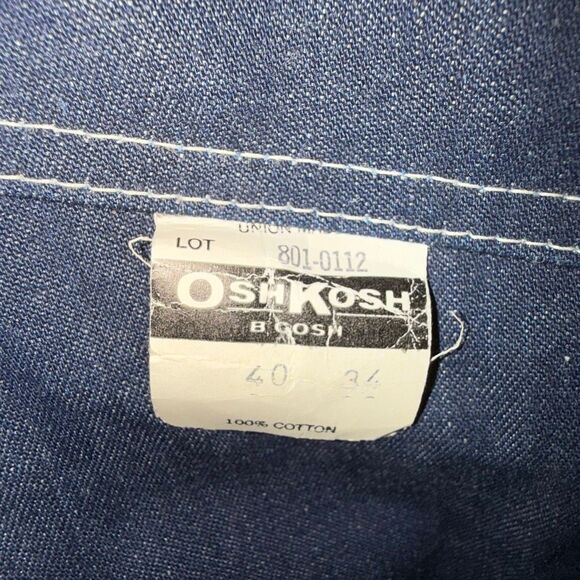 Vintage OshKosh B’Gosh Bib Overalls Men’s 40x34 – NOS Deadstock – USA Made – But - Picture 10 of 16